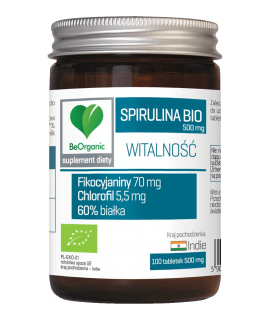 BEORGANIC Spirulina BIO 500mg 100 tab.